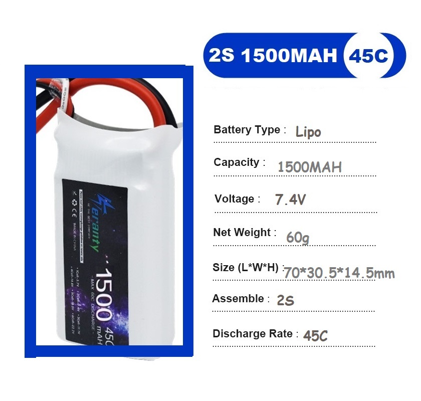 2PCS 7.4V Lipo 2S Battery 1500 - Rc Hobby Drone 리뷰 및 가격