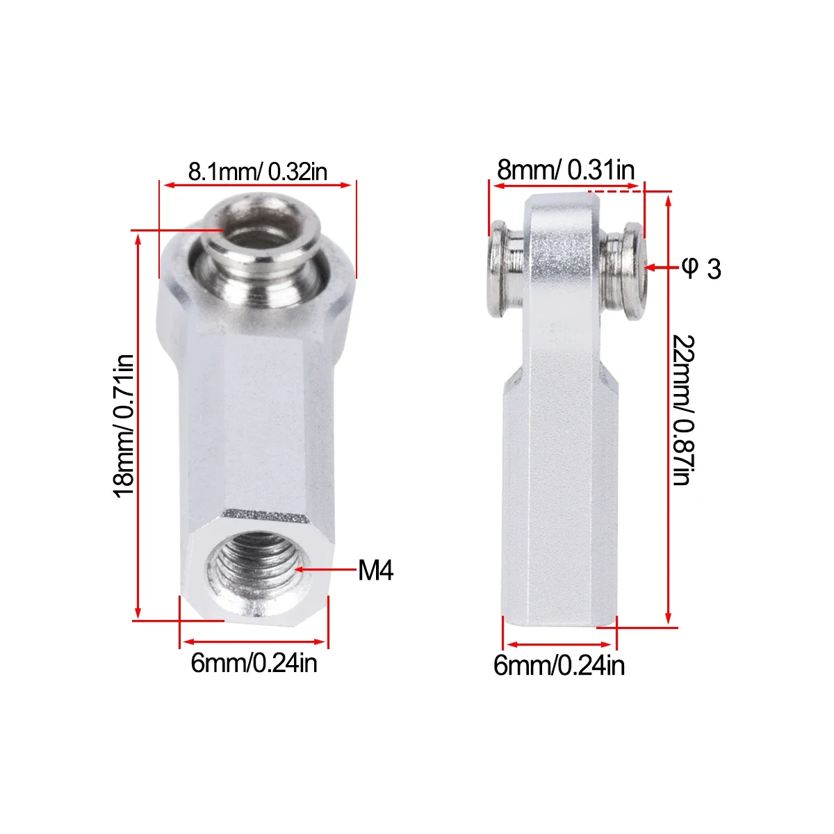 4Pcs Metal M4 Link Rod Joint B - Rc Crawler 4X4 리뷰 및 가격